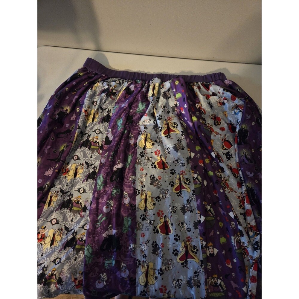 Disney Villains Patchwork Maxi Skirt Womens 3XL Elastic Waist Ursula Cruella